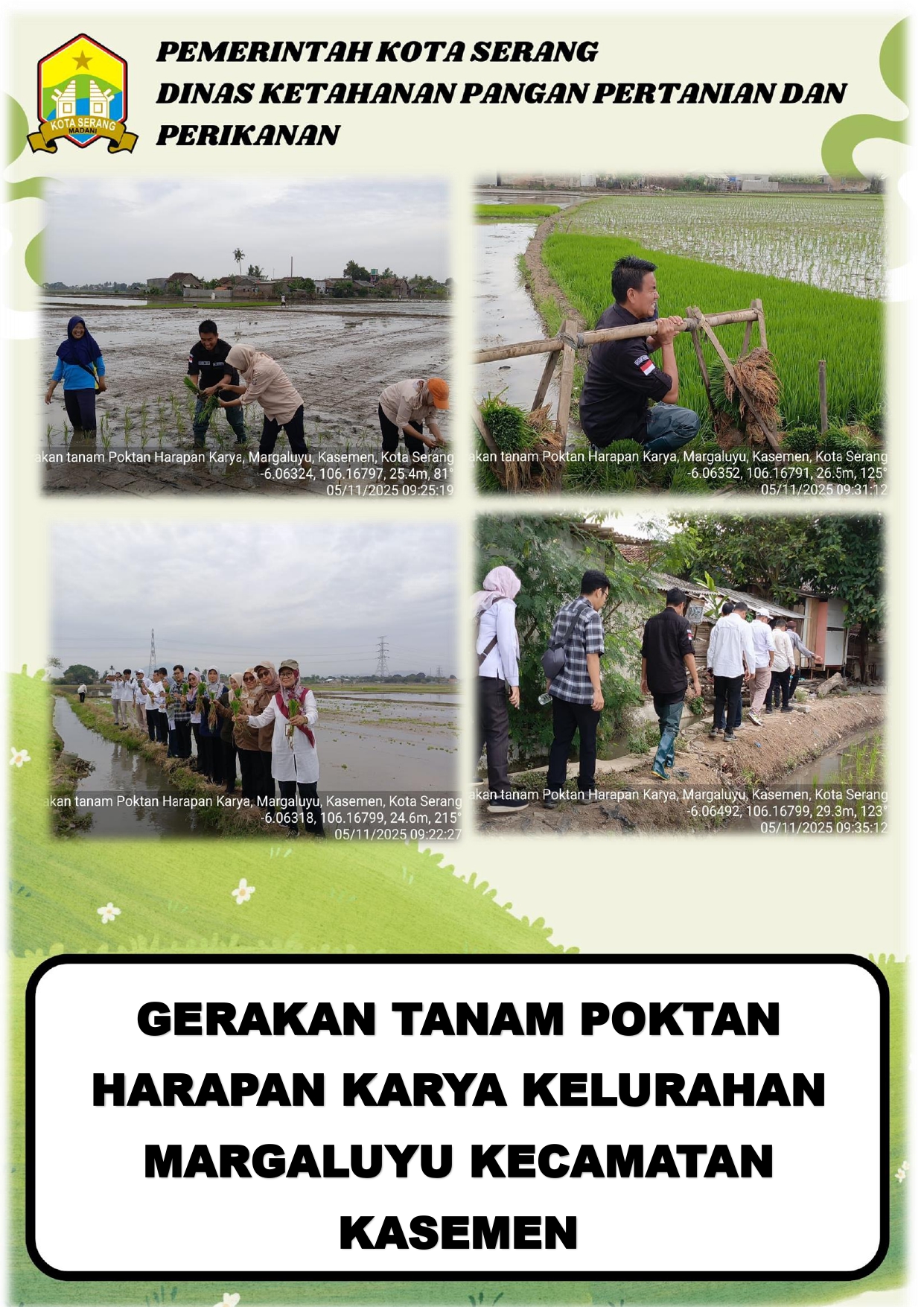 Gerakan Tanam Poktan Harapan Karya Kelurahan Margaluyu Kecamatan Kasemen