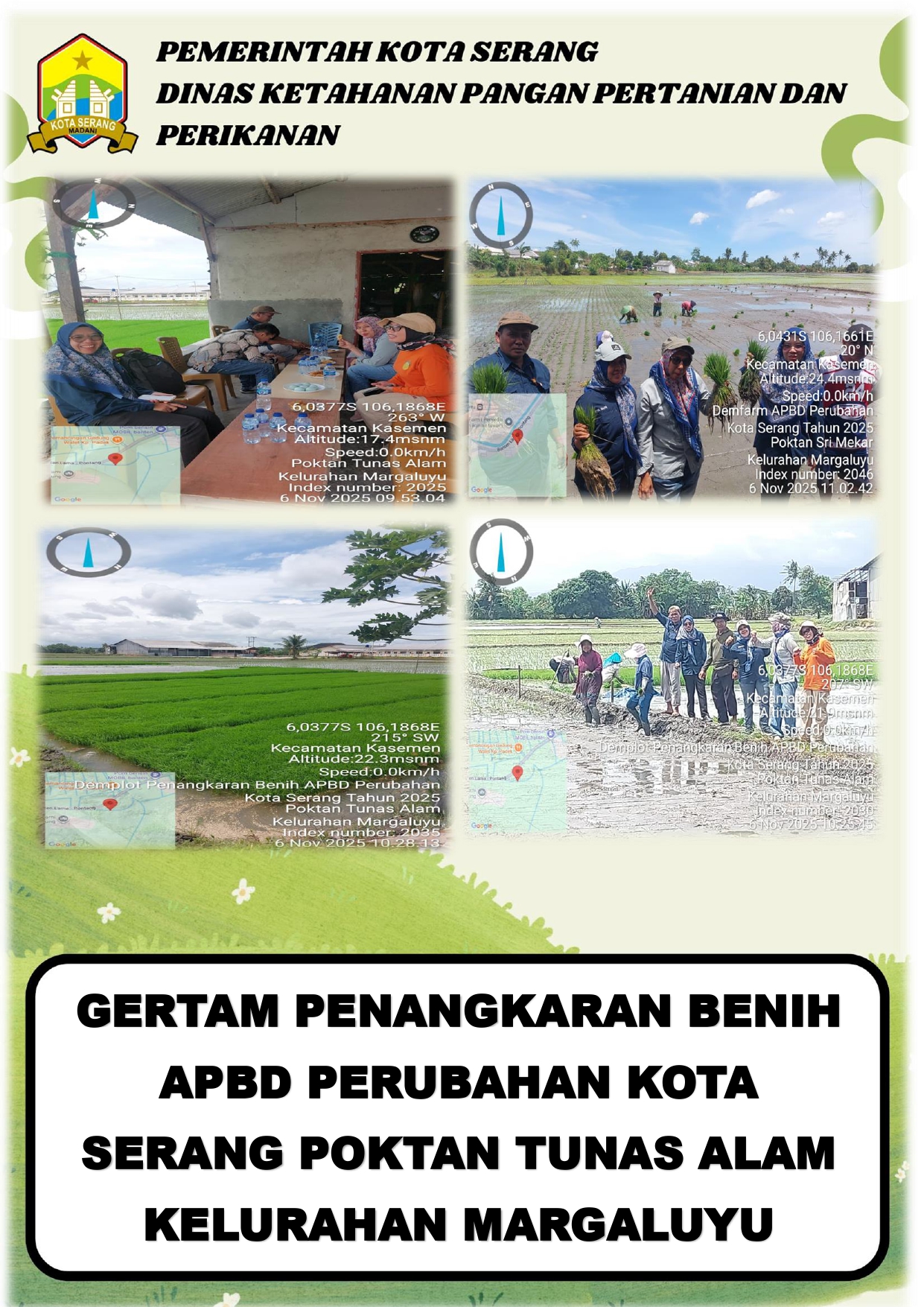 Gertam Penangkaran Benih APBD Perubahan Kota Serang Poktan Tunas Alam Kelurahan Margaluyu