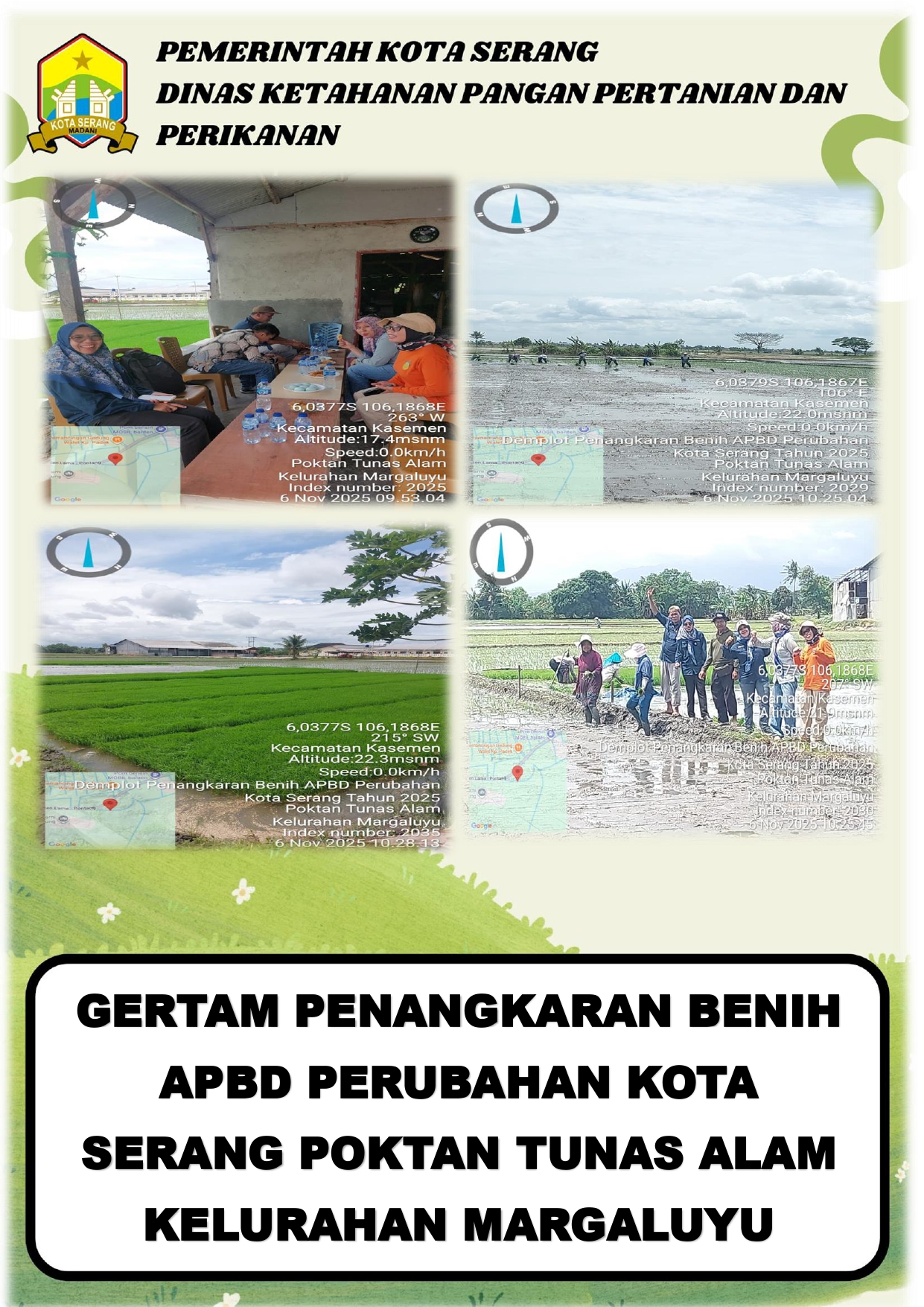 Gertam Penangkaran Benih APBD Perubahan Kota Serang Poktan Tunas Alam Kelurahan Margaluyu