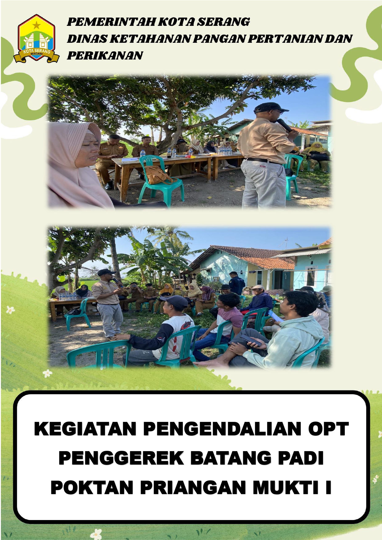 Pengendalian OPT Penggerek Batang oleh Poktan Priangan Mukti I, DKP3 Kota Serang Lakukan Pendampingan Langsung di Lapangan