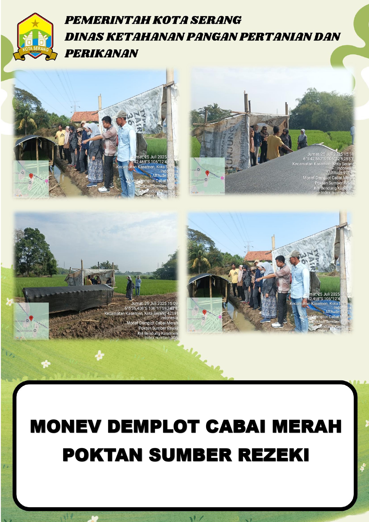 Monev Demplot Cabai Merah Poktan Sumber Rejeki: Upaya Peningkatan Produksi Hortikultura di Kota Serang