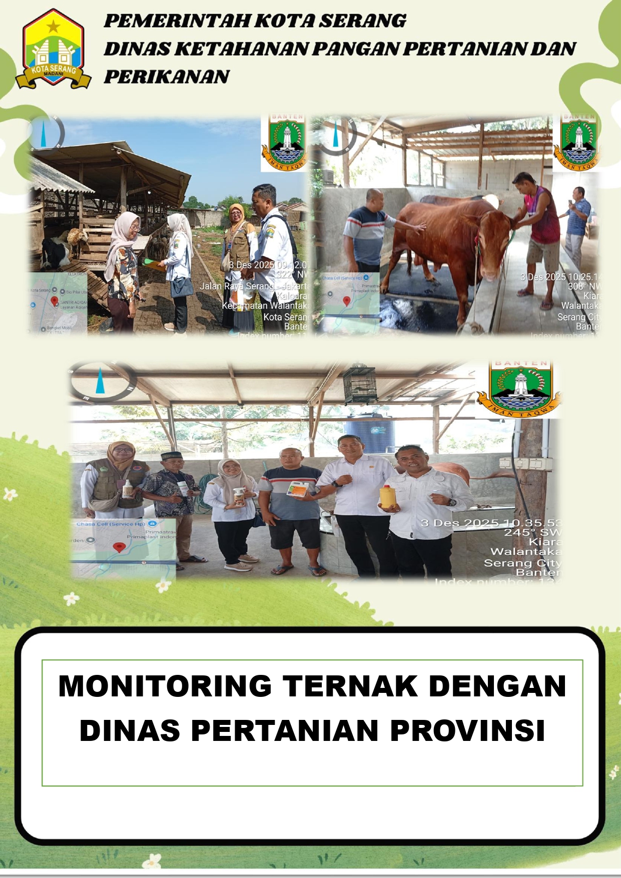 Monitoring Ternak Bersama Dinas Pertanian Provinsi