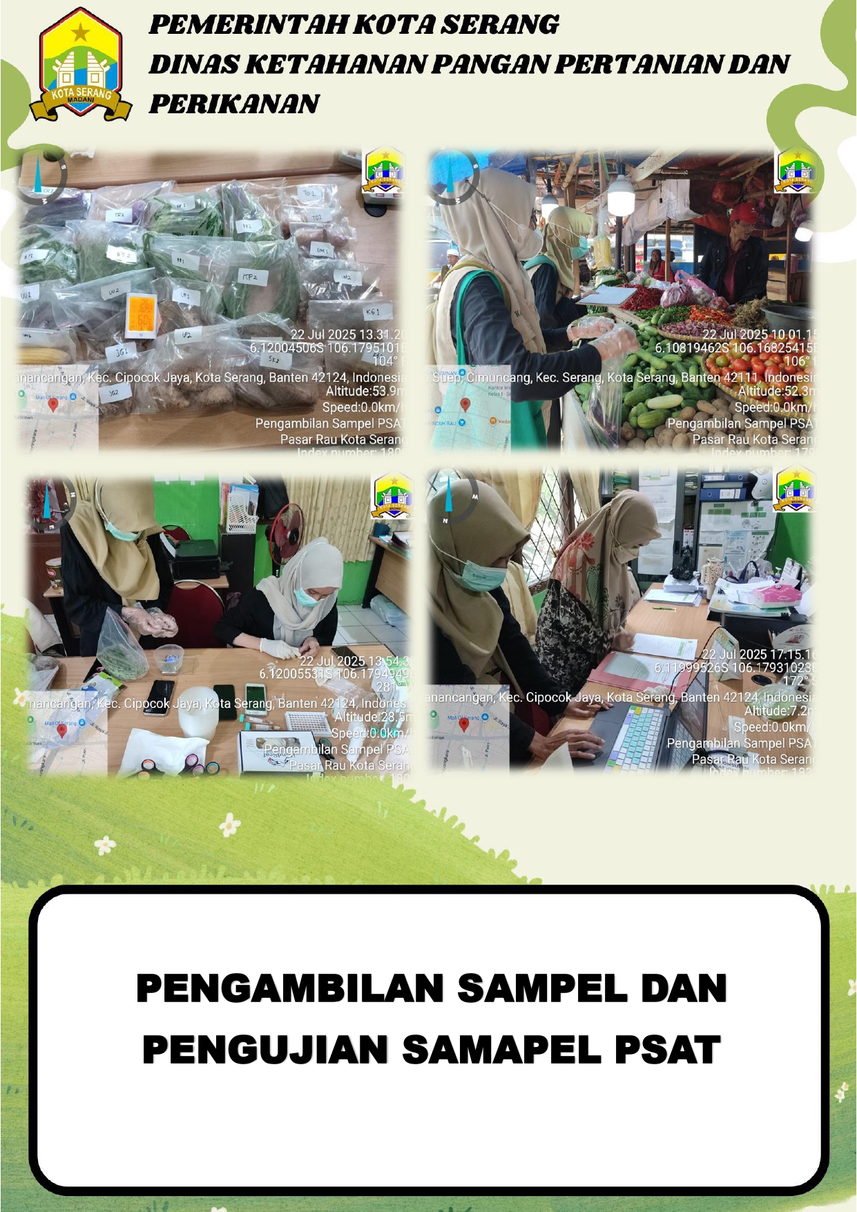 PENGAMBILAN SAMPEL DAN PENGUJIAN SAMPEL PSAT DI KOTA SERANG