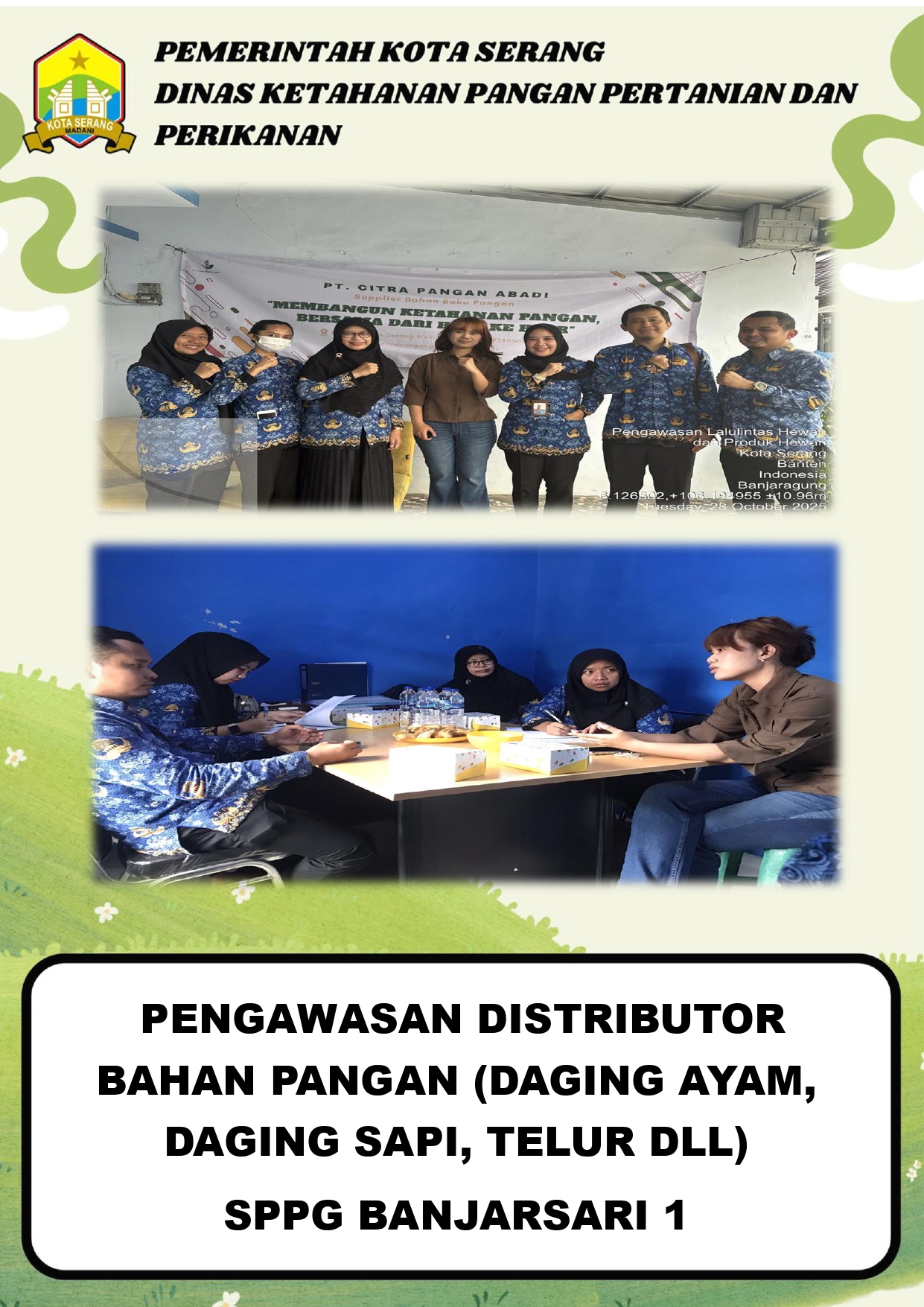 Pengawasan Distributor Bahan Pangan (Daging Ayam, Daging Sapi, Telur, dan Lainnya) untuk SPPG Banjarsari 1