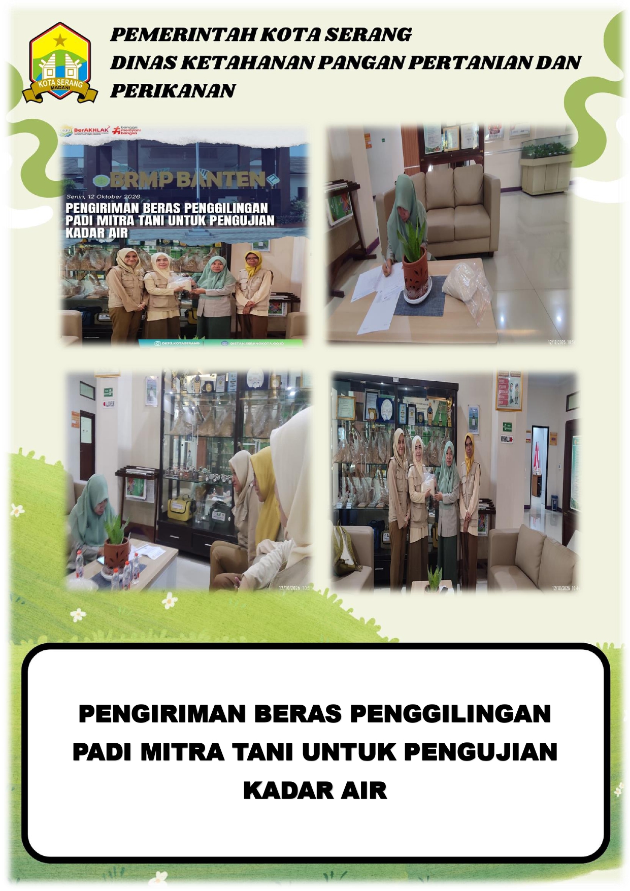 PENGIRIMAN BERAS PENGGILINGAN PADI MITRA TANI UNTUK PENGUJIAN KADAR AIR