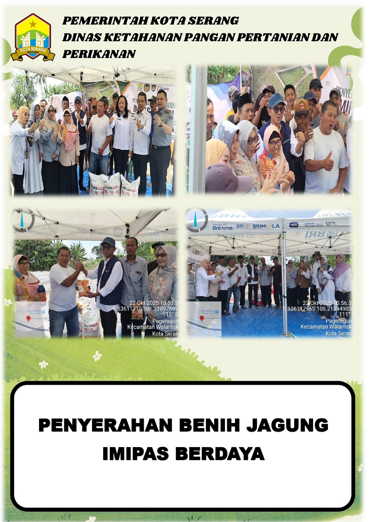 Penyerahan Benih Jagung IMIPAS Berdaya “Imigrasi dan Pemasyarakatan Bersinergi untuk Pemberdayaan” Pageragung, Kecamatan Walantaka, Kota Serang