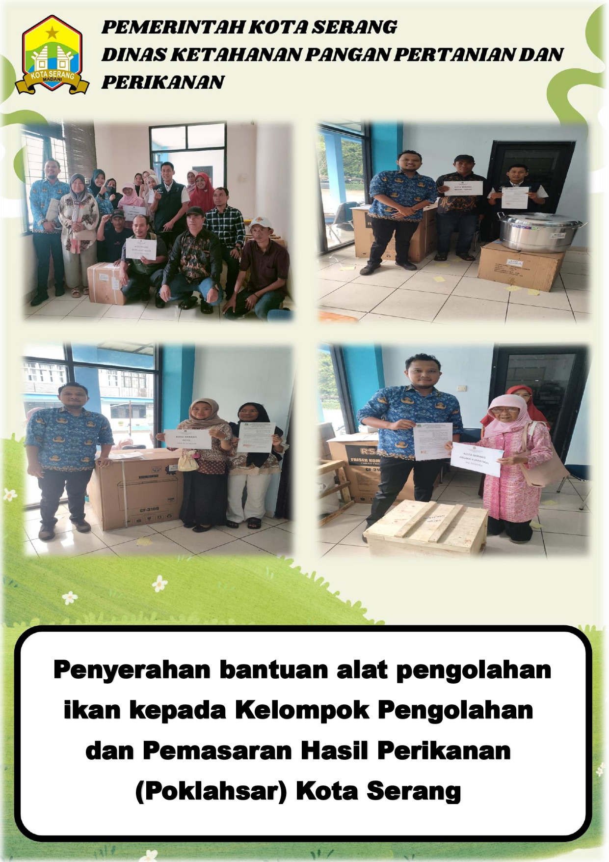 Penyerahan Bantuan Alat Pengolahan Ikan kepada Kelompok Pengolahan dan Pemasaran Hasil Perikanan (Poklahsar) Kota Serang