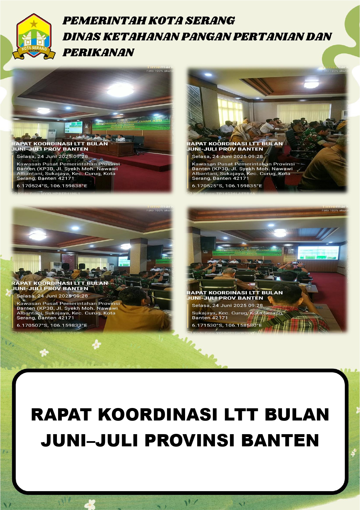 Rapat Koordinasi LTT Bulan Juni–Juli Provinsi Banten: DKP3 Kota Serang Siap Dukung Percepatan Tanam