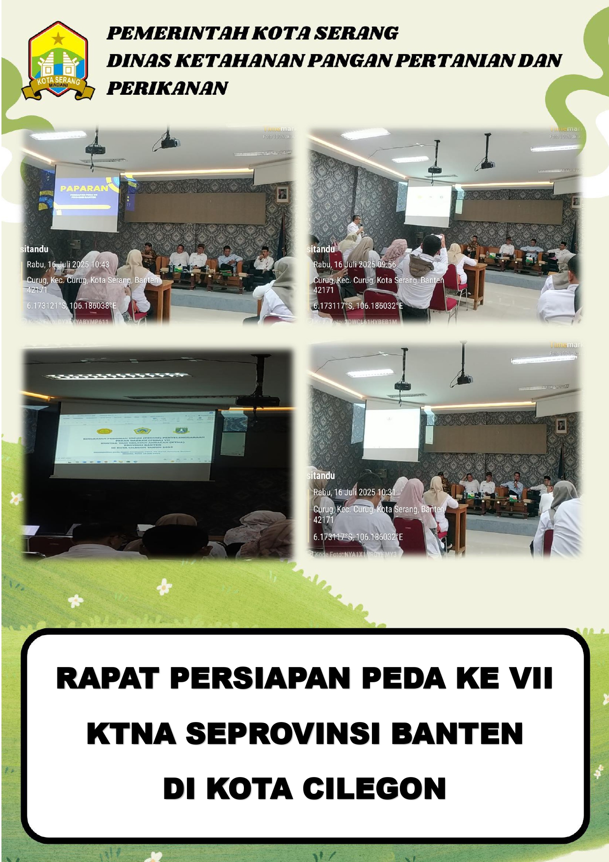 Rapat Persiapan PEDA (Pekan Daerah) KTNA ke-VII Tingkat Provinsi Banten di Kota Cilegon