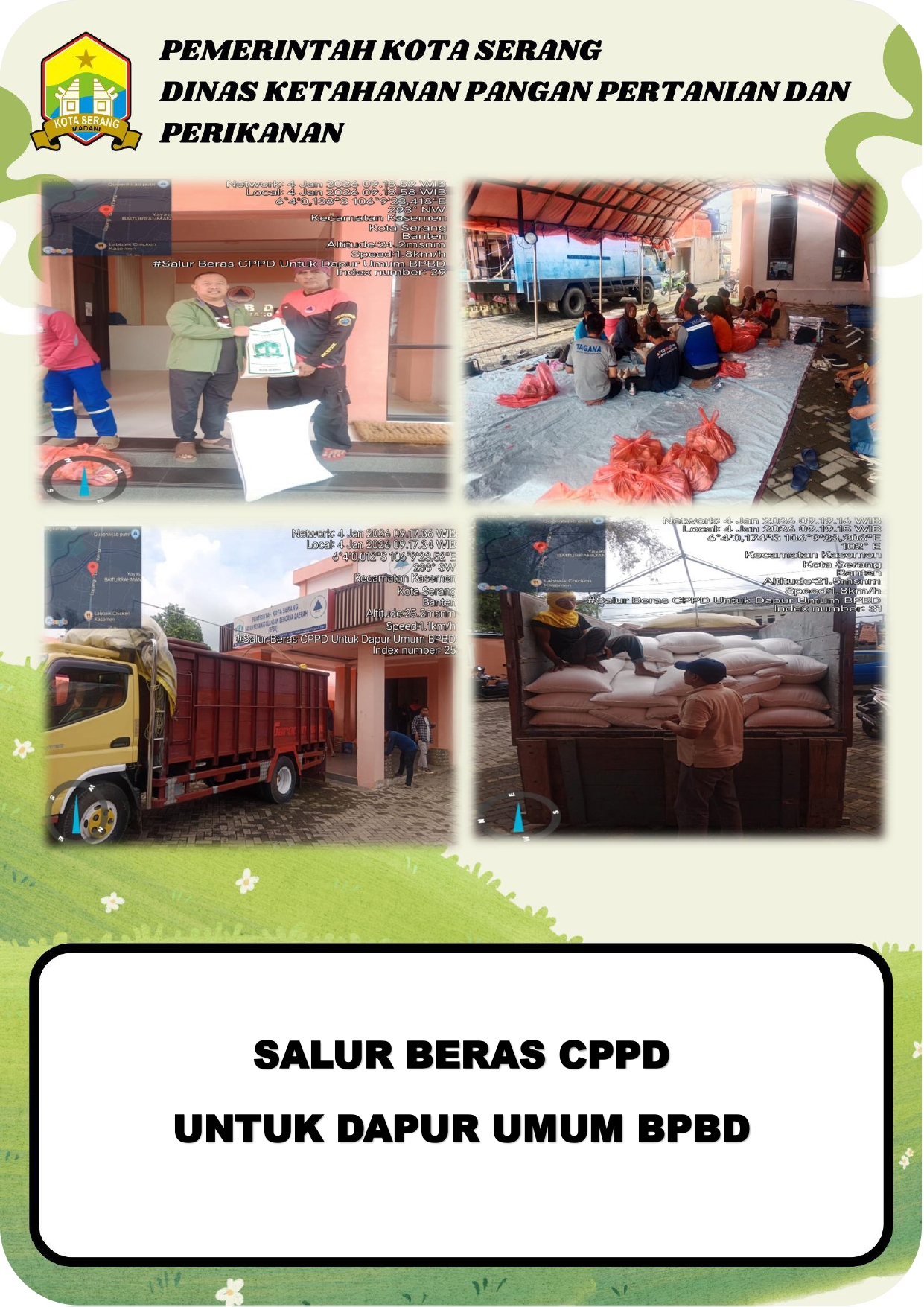 Salur Beras CPPD untuk Dapur Umum BPBD Kecamatan Kasemen Kota Serang