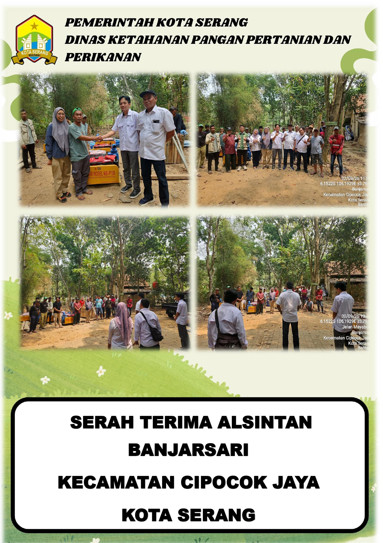 SERAH TERIMA ALSINTAN BANJARSARI KECAMATAN CIPOCOK JAYA KOTA SERANG