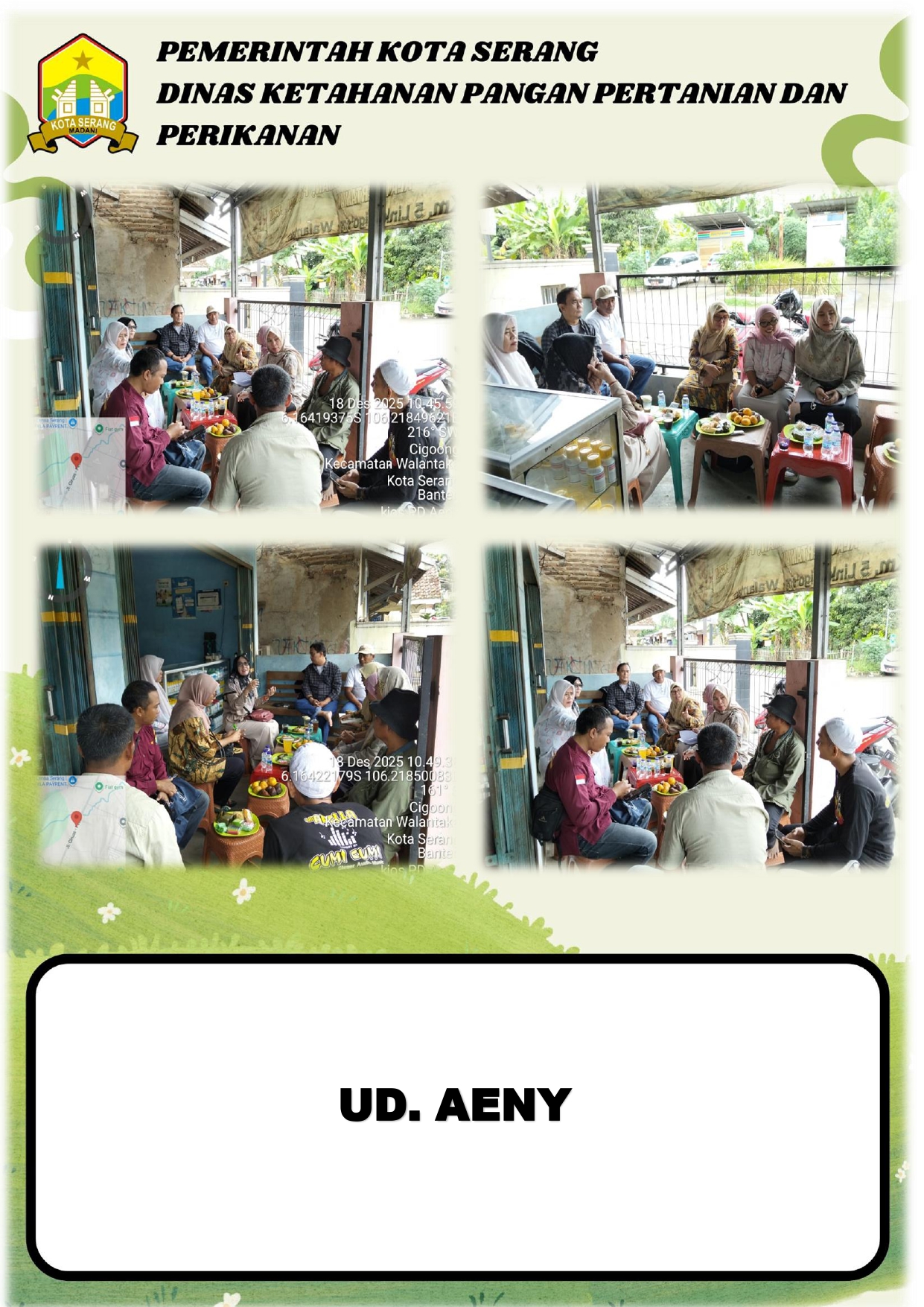 DKP3 Kota Serang Laksanakan Kegiatan di UD. Aeny