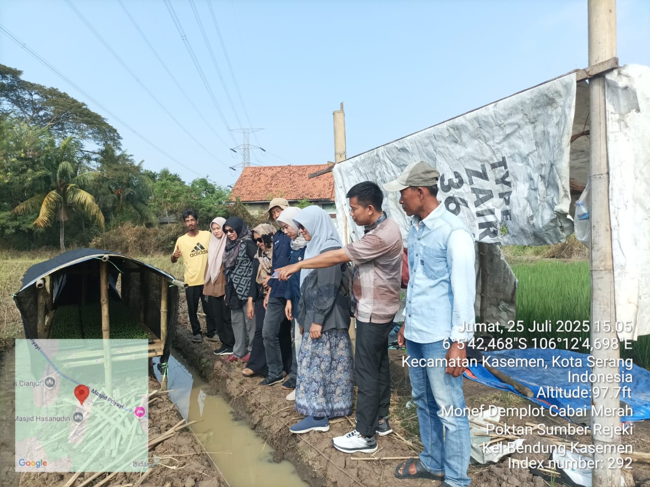 Monev Demplot Cabai Merah Poktan Sumber Rejeki: Upaya Peningkatan Produksi Hortikultura di Kota Serang